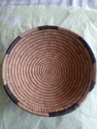 Vtg Nigerian African Coiled Woven Basket