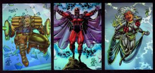 1993 Skybox Marvel X - Men Series 2 Holofoil 3 - Card Set Cable Magneto Storm Mt