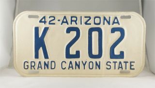 1942 Arizona Passenger License Plate - Repainted