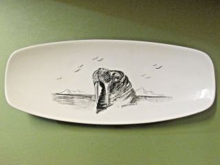 Bearing Sea Originals Thasanapong Hand Painted Made In Alaska 1125cc Walrus Dish