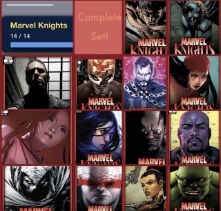Marvel Knights - 14 Card - Complete Set - Marvel Collect By Topps - Award 