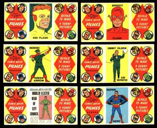 1966 Topps Foldees Complete Set 44 Cards Ex / Nm,  Superman Batman Queen Ruth