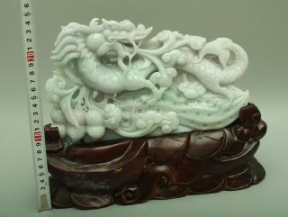 Cert ' d Untreated Green Nature A jadeite Jade Statue Sculpture dragon 龙 q6894 3