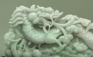 Cert ' d Untreated Green Nature A jadeite Jade Statue Sculpture dragon 龙 q6894 4
