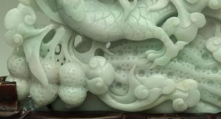 Cert ' d Untreated Green Nature A jadeite Jade Statue Sculpture dragon 龙 q6894 5