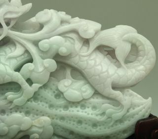 Cert ' d Untreated Green Nature A jadeite Jade Statue Sculpture dragon 龙 q6894 6