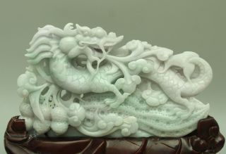 Cert ' d Untreated Green Nature A jadeite Jade Statue Sculpture dragon 龙 q6894 7