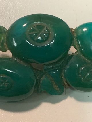 Vintage Antique Chinese Brooch Jade Jadeite Stone RARE 3