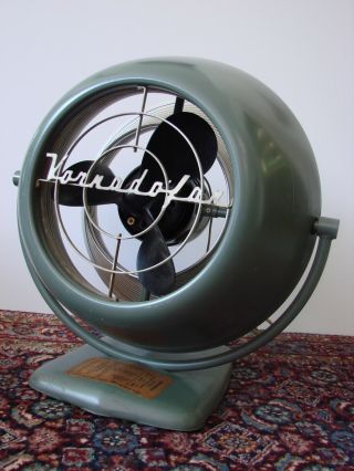 100,  Label 1940s Vortex Mid Century Vornado Fan Model 10d1 Wichita Ks