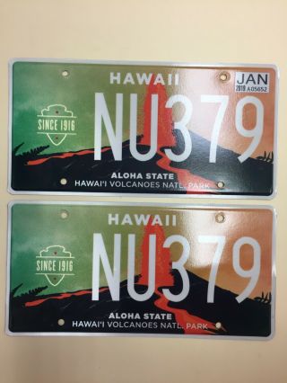 Hawaii License Plates National Park 2016