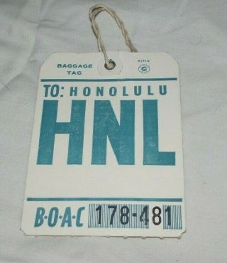 Rare Vintage Boac Collectibles Baggage Tags For Flight Ba 910 Honolulu Vgc