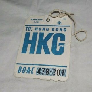 Rare Boac Collectibles Baggage Tags For Hong Kong Flight Ba920 Vgc