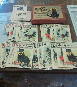 The Black Cat Fortune Telling Game,  1897 Parker Brothers Halloween Salem Mass