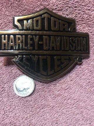 Harley Davidson Belt Buckle Silver Tone 2005 Metal Shield Logo Brand Basic