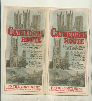 1909 Cathedral Route Great Eastern Railway Co England Informational Brochure