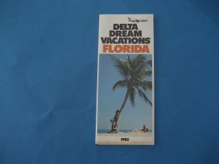 Delta Airlines Florida Dream Vacations Brochure 1982