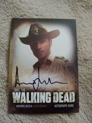 Andrew Lincoln (rick Grimes) Walking Dead Auto/autograph Card A1