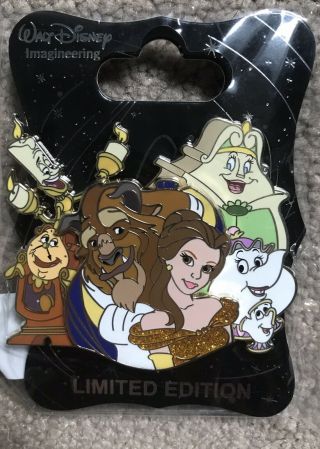 Disney Wdi Character Cluster Le 250 Pin Beauty And The Beast Belle Lumiere Potts