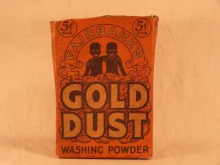 Vintage 5 Cent Fairbanks Gold Dust Washing Powder Black Americana