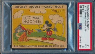 1935 Mickey Mouse R89 Lets Make Hoop - Ee Card 1 Type I Psa 3 Vg 28482189