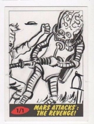 2017 Mars Attacks Revenge Sketch Card Neil Camera (d)