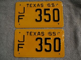 Restored 1955 Texas License Plates