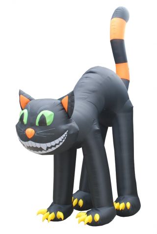 20 Ft Animated Lighted Jumbo Halloween Inflatable Black Cat Yard Decoration