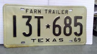 1969 Texas Farm Trailer License Plate