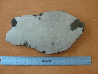 Nantan,  China,  1350 Gm Full Slice,  One Side Polished,  Etched.  Meteorite