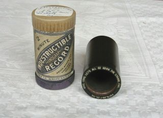 Rare British Indestructible Phonograph Cylinder Record Famous Music Hall song 2