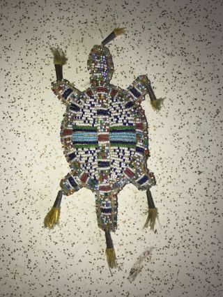 Early 1900s Native American Beaded Turtle
