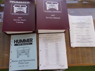 Hummer H1 1997 Service & Parts Factory Oem Manuals Plus More: