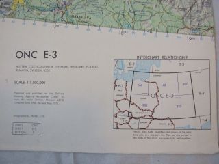 Operational Navigation Chart Onc E - 3,  Czechoslovakia Poland Ussr 1975