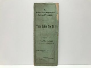 Ulster & Delaware U&d York Central Nyc Timetable No.  49 May 16,  1909