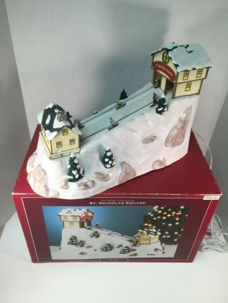 St Nicholas Square Village Accessory Ski Hill Animated Box Hard To Find