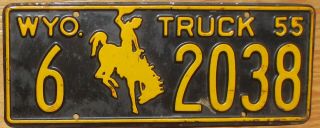 1955 Wyoming License Plate Number Tag