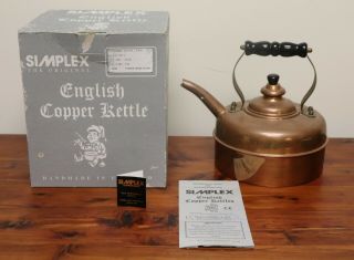 Simplex The Solid Copper Whistling Tea Kettle Handmade In England