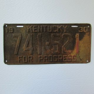 1930 Kentucky License Plate 741 - 521 Vintage Ford Chevy Man Cave For Progress