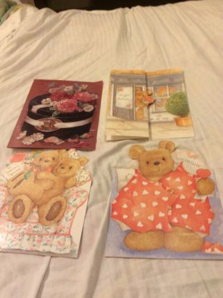 4 - 1992 Gordon Fraser Giant Valentines Day Cards 12 X 9 " Fold Out Bears