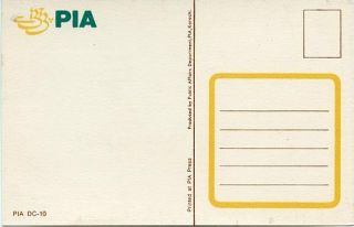 Airline Issue Postcard PIA DC10 2