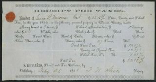 1855 Vicksburg,  Mississippi Tax Receipt – Slaves