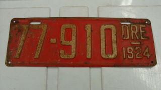 1924 Oregon License Plate 77 - 910
