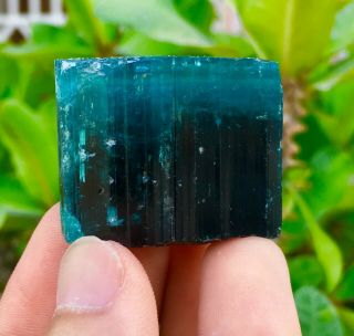 354 C.  T Top Quality Damage Terminated Bi Color Blue Cap Tourmaline Crystal 2