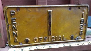 Pennsylvania - 1926 Governor (g.  Pinchot) License Plate - Oldest Known Example