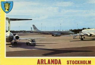 Airport Postcard Arlanda Sas Dc8 & Tu104 ?