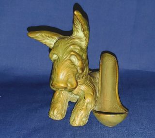 Vintage Scottish Terrier Dog Figurine Pipe Holder/rest/stand Tobacco - Metal - N