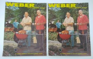 3 Vintage Weber Stephen 1972 Covered Barbecue Kettles Grill Brochure Catalogs 2