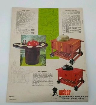 3 Vintage Weber Stephen 1972 Covered Barbecue Kettles Grill Brochure Catalogs 8