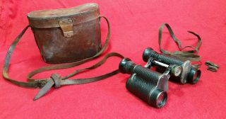 Antique 1918 C.  P.  Goerz Berlin 8x Heli - Trieder D.  R.  P.  Ww1 Era German Binoculars