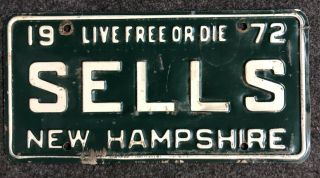 1972 Hampshire Vanity License Plate Sells Nh 72 Real Estate Sales